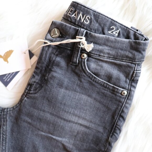 NEW Anthropologie M.i.H Grey Low Rise Skinny Jeans Size 24 - Picture 8 of 15